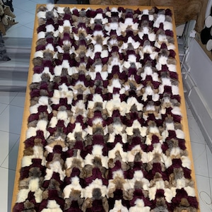 Handcrafted Fox Fur Carpet, Colourful Area Rug for Living Room, Unique Home Decor, Perfect Valentines Day Gift, Housewarming Gift