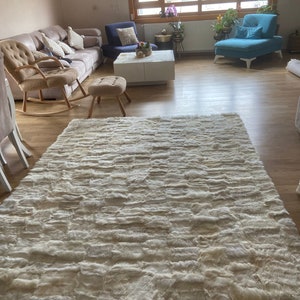 Sheepskin Rug, Natural White Sheep Skin Area Rug, Cowhide Rug, Handmade Rug, Custom Rug, Leather Carpet, New Home Gift, Rugs for Living Room