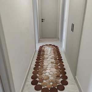 Alfombra de patchwork hecha a mano, con pelo de vaca, ideal para sala de estar, regalo de Navidad.