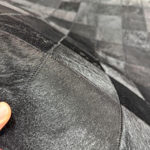 Handmade Cowhide Black Patchwork Rug, Leather Rug, Rug for Living Room and Farmhouse, Custom and Boho Rug, New Home Decor, Christmas Gift