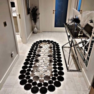 Handmade Cowhide Patchwork Runner Rug, Hair On Hide