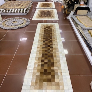 Tappeto in pelle di mucca fatto a mano, tappeto in pelle di mucca tricolore per soggiorno, tappeto in pelle di mucca, tappeto di lusso per corridoio, arredamento unico per la casa, regalo per San Valentino