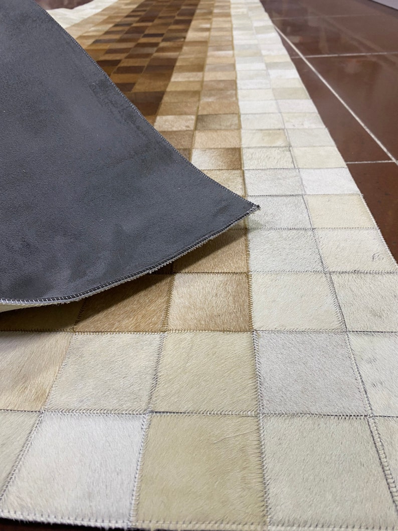 Handmade Cowhide Rug, Tricolor Cowhide Rug For Living Room, Cow Skin Area Rug, Luxury Hallway Carpet, Unique Home Decor, Christmas Gift
