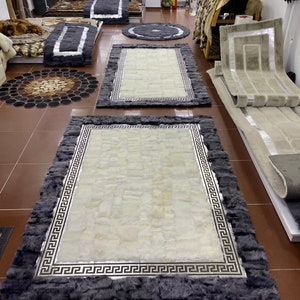 Sheepskin Rug, Large Luxurious Genuine Sheepskin Rug Long Fur, Handmade Rug For Living Room, Wool In Natural ,Super Soft Area Rug