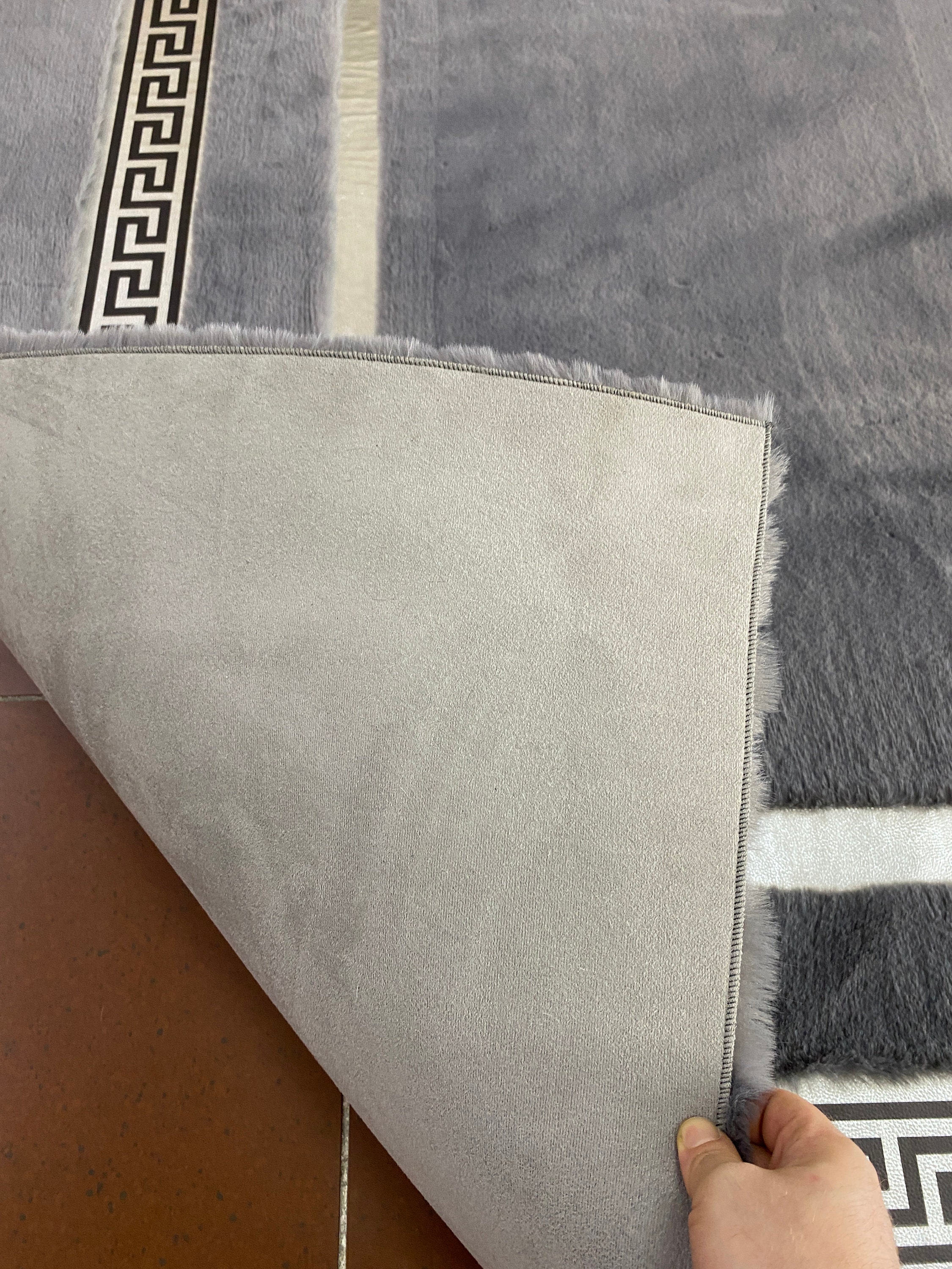 Silver Plush Rug Gray Silver Plush Carpet, Modern Area Rug for Living Room, Christmas ...