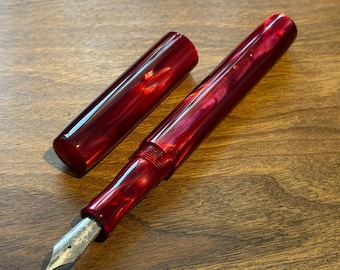 Handmade Red Pearl Fountain Pen