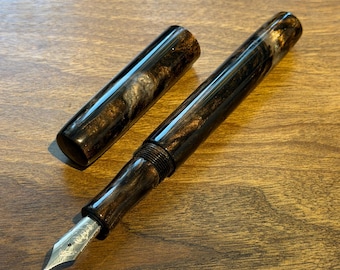 Handmade Brooks blanks Bronze and Silver Fountain Pen, luxury ink pen