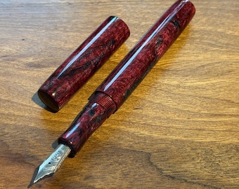 Handmade Brooks blanks Purple and Green Fountain Pen, luxury ink pen