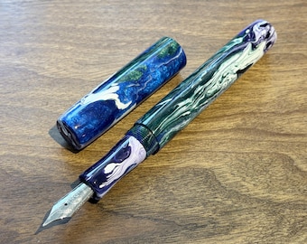 Handmade 'Heaven can Wait' Fountain Pen: Bock Nib, luxury ink pen
