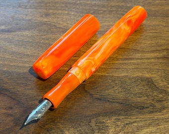 Handmade 'Solar Flare' Fountain Pen, luxury neon ink pen