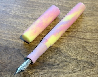 Handmade 'Spring Flowers' Fountain Pen in a matte finish, luxury collectable ink pen