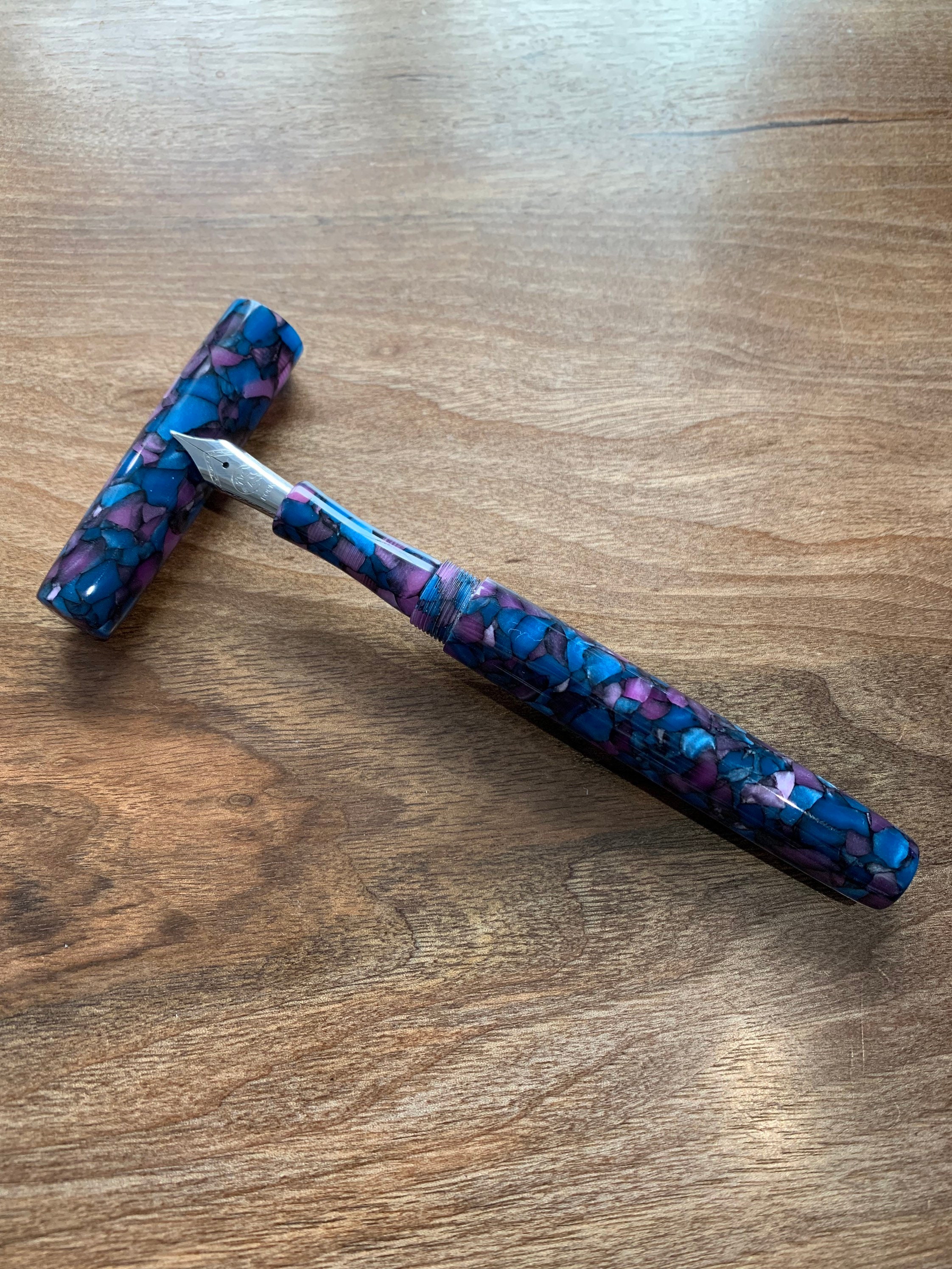 Handmade Blue and Purple Pen Rod Co Fountain Pen 
