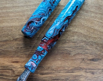 Handmade Dank Blanks 'Red Sea' Fountain Pen