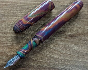 Handmade 'Rainbow' Ebonite Fountain Pen