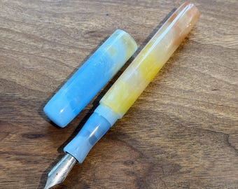 Pluma estilográfica artesanal 'Beach Breeze', pluma de tinta de lujo