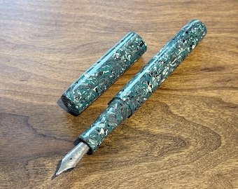 Pluma estilográfica artesanal de acetato de celulosa serpentina, pluma de tinta de lujo