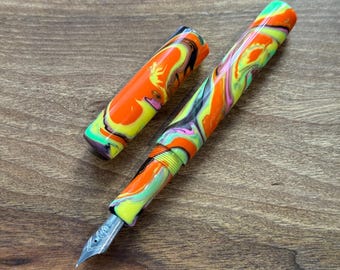 Handmade 'Laser Punk Graffiti Melt' Fountain Pen, luxury collectable pen