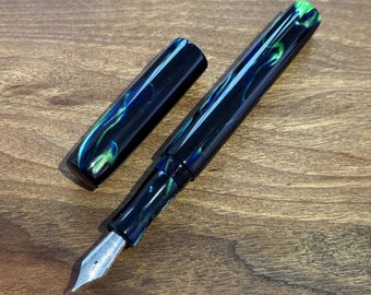 Pluma estilográfica 'Cenote' hecha a mano, pluma de tinta de lujo