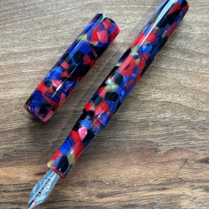 Handgemachte Red und Purple Crush Füllfederhalter