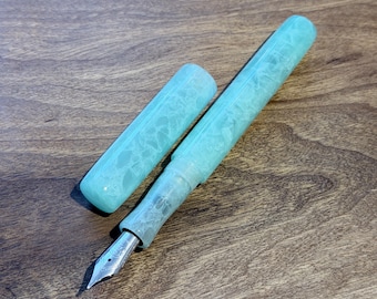 Pluma estilográfica Perito Moreno de acetato de celulosa hecha a mano, pluma de tinta de lujo