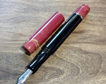 Pluma estilográfica de ebonita "China and 1920 Black" hecha a mano, pluma de tinta de lujo
