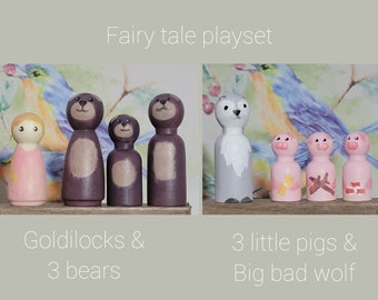 Fairy tale peg doll playset