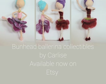 Bunhead ballerina felt figurine collectibles