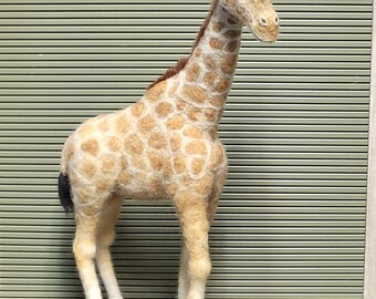 Needle felted Giraffe sculpture