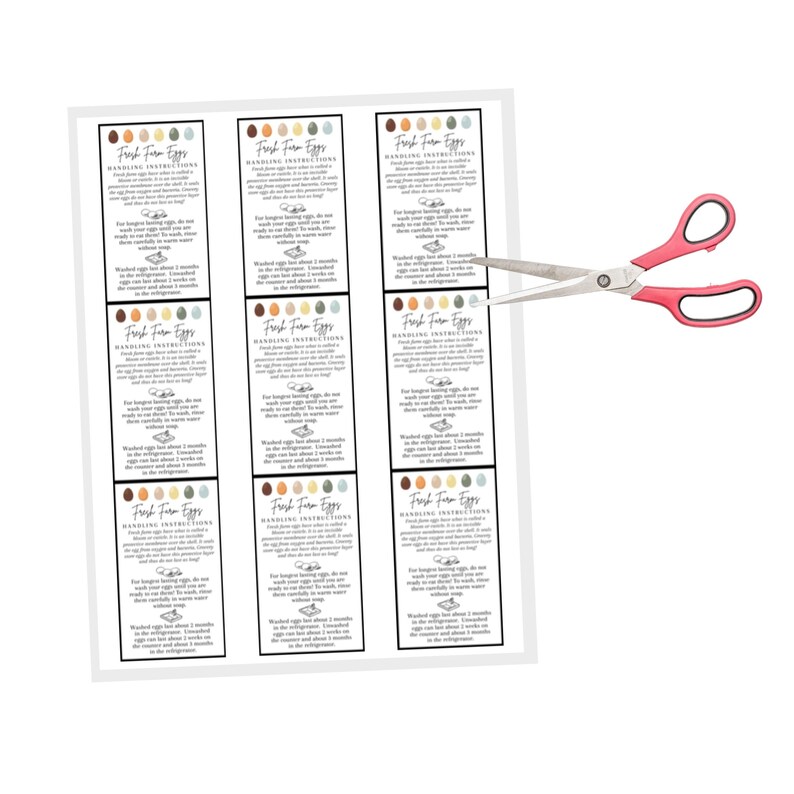 Fresh Farm Eggs Handling Instruction Card Print At Home Etsy UK