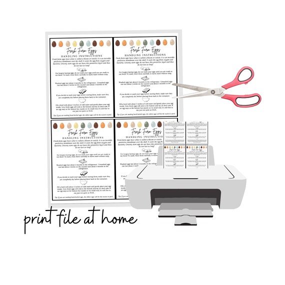 Fresh Farm Eggs Handling Instructions Multiples Sheet Print - Etsy