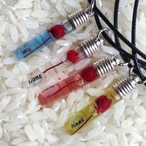Collier nom personnalisé bouteille de grain de riz : souvenir Philtre