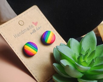 LGBT- Pride- Rainbow Bracelet,Necklace and Earrings, Perfect Handmade Polymer Clay Rainbow Flag jewelry set.