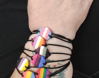 Handmade LGBTQ Pride Polymer Clay Bracelet