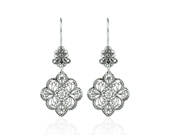 Orecchini pendenti donna minimalisti argento sterling 925 perle