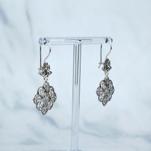 925 Sterling Silver Paisley Design Women Dangle Drop Earrings, Handmade ...