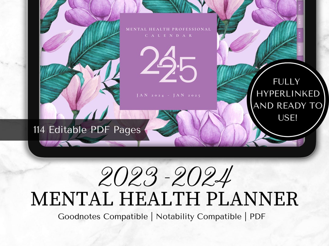 2024 2025 Mental Health Provider Calendar Purple Etsy