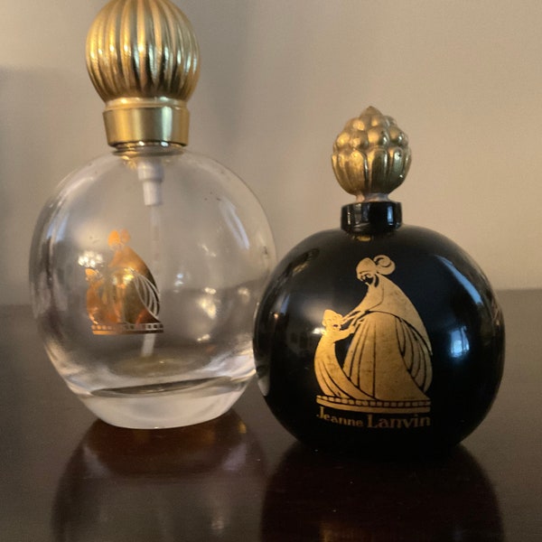 Two Jeanne Lanvin Perfume Bottles. Black Bottle 1930 RARE.