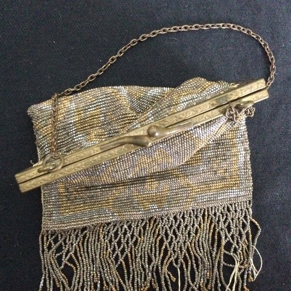 Art Deco mesh evening bag, purse, 1930s, made in France