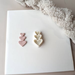 Heart Stack Imprint Cutter | Trendy Emboss Valentines Polymer Clay Cutter | Clay Jewelry | Jewelry Making | Polymer Clay Tools