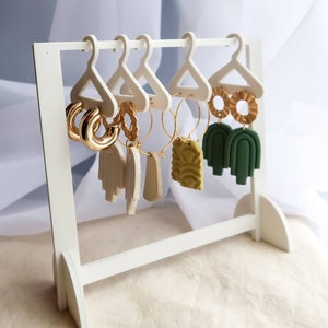 Bobasndm Cute Earring Rack Holder Coat Hangers Shape Unique Earring Display  Stand Acrylic Ear Studs Display Rack Earring Hanging Organizer