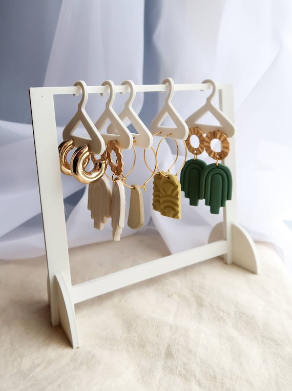 Mini Earring Stand With Hangers/earring Holder/mini Earring Display/earring  Storage/clay Earring Stand/mini Earring Hanger Rack/mini Hangers 