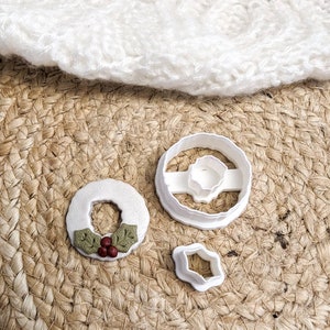 Christmas Wreath Cutter | Winter Clay Cutters | 3D Polymer Clay Cutter | Clay Jewelry | Jewelry Making | Polymer Clay Tools