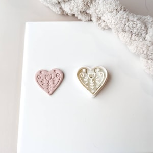 Heart Imprint Cutter | Trendy Emboss Valentines Polymer Clay Cutter | Clay Jewelry | Jewelry Making | Polymer Clay Tools | Nordic Folk