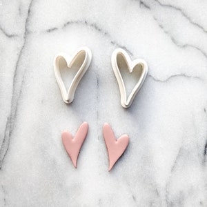 Valentines Abstract Hearts Cutter Set | Trendy Modern 3D Polymer Clay Cutter | Clay Jewelry | Jewelry Making | Polymer Clay Tools