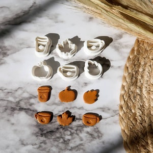 Fall Stud Cutter Set | Autumn Cutter | 3D Polymer Clay Cutter | Clay Jewelry | Jewelry Making | Polymer Clay Tools