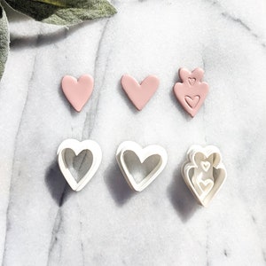 Valentines Hearts Cutter Set | Trendy Modern 3D Polymer Clay Cutter | Clay Jewelry | Jewelry Making | Polymer Clay Tools