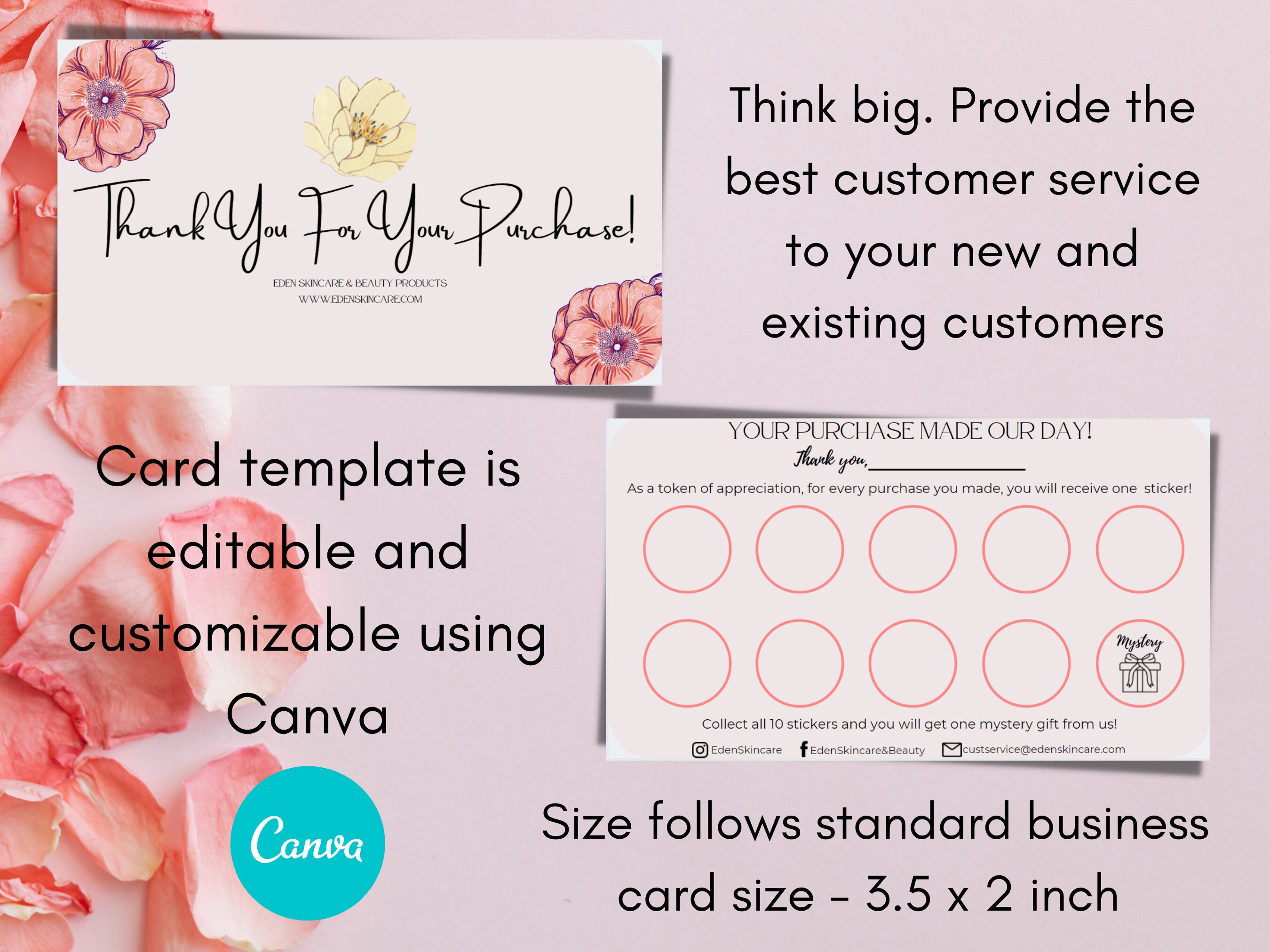 Printable Thank You Card and Loyalty Card for Business - Etsy