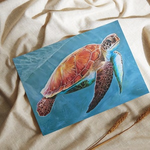 Sea Turtle Greeting Card - From My Original Artwork - Turtle Lover - Turtle Birthday Card - Animal Card