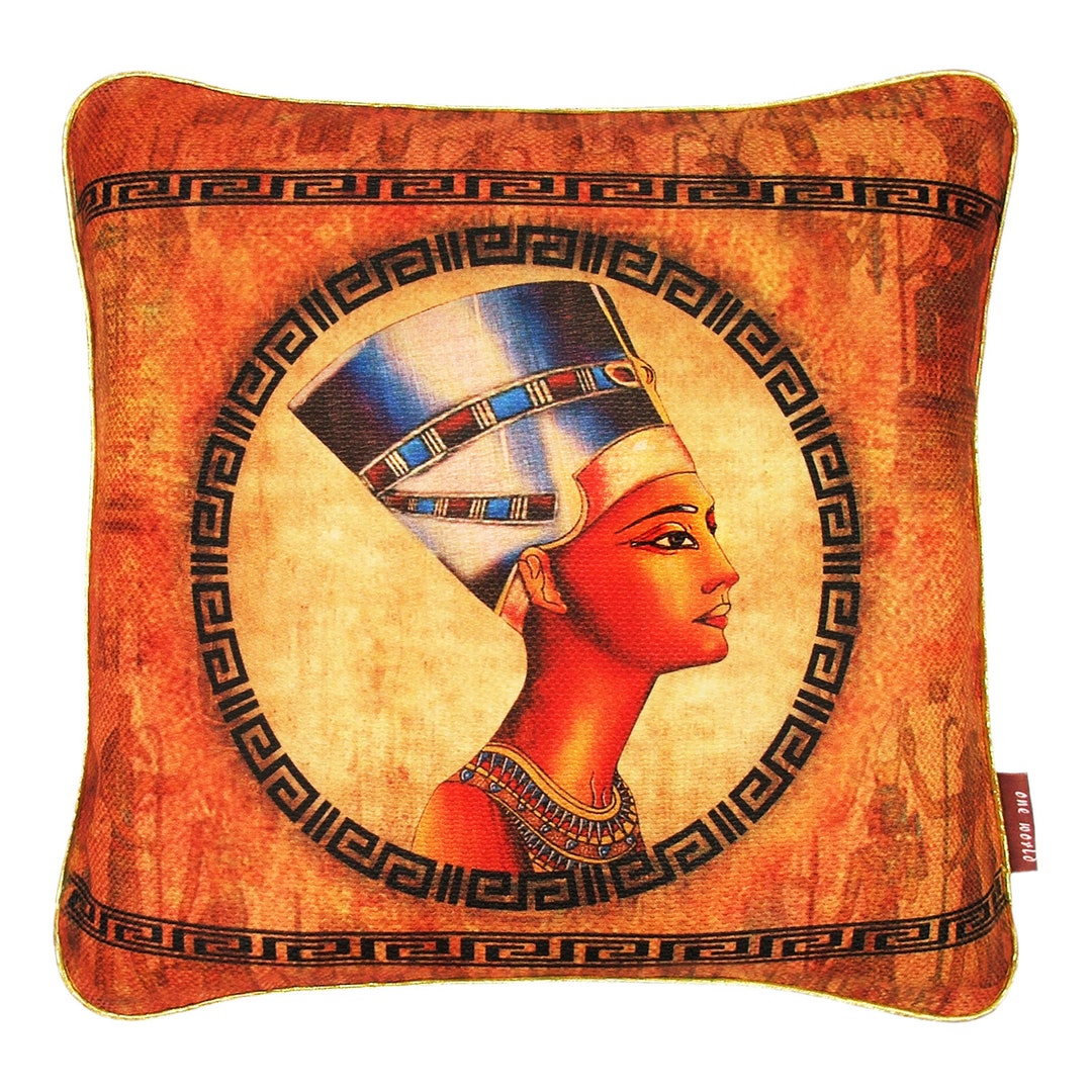 Egyptian Pillow Case Outdoor Throw Pillow Nefertiti 16x16 Etsy