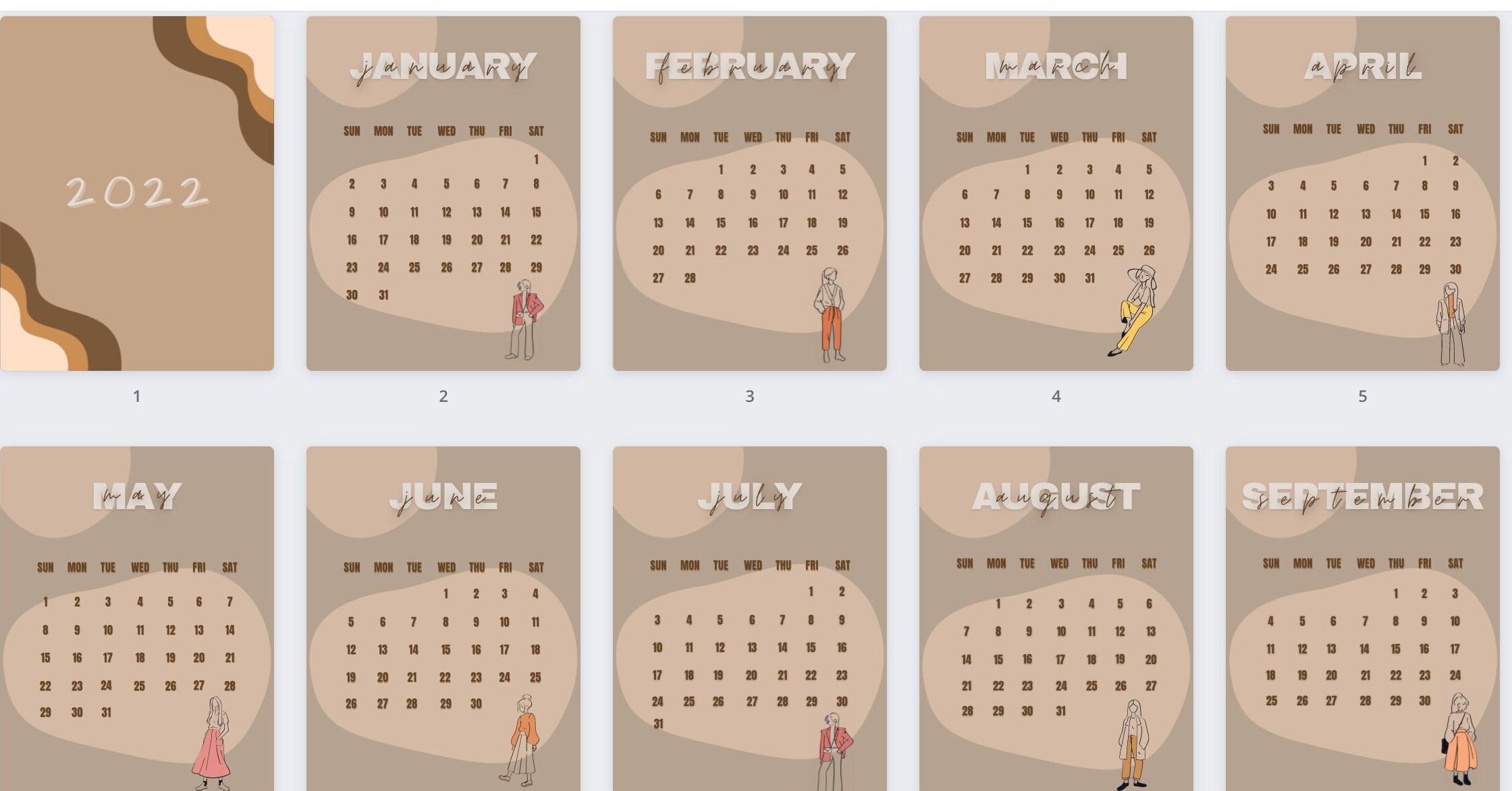 Sfondo calendario 2022 calendario digitale sfondo desktop Etsy Italia